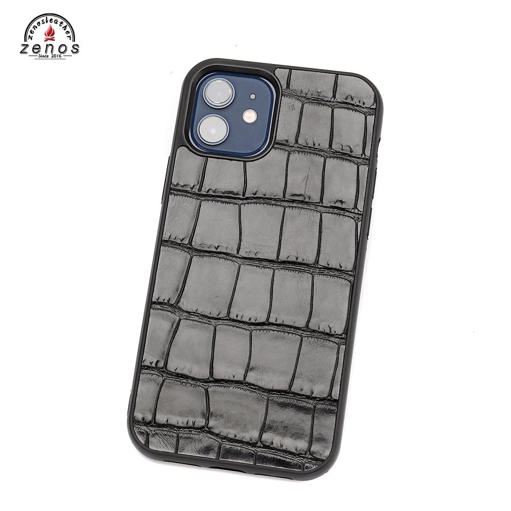 zenos customized crocodile leather phone case for iphone 12 series