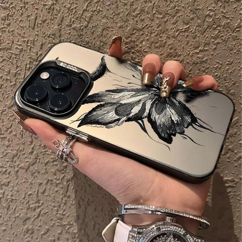 Case For IPHONE15 11 12 Promax Personalized Anti-drop 13 14 Dark Butterfly Phone Case