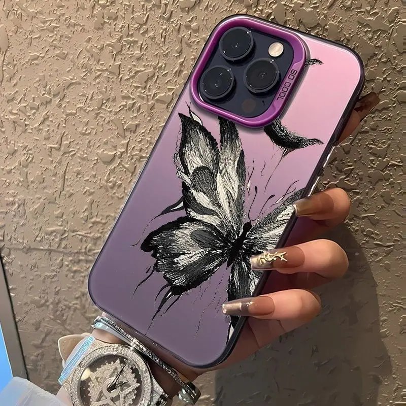 Case For IPHONE15 11 12 Promax Personalized Anti-drop 13 14 Dark Butterfly Phone Case