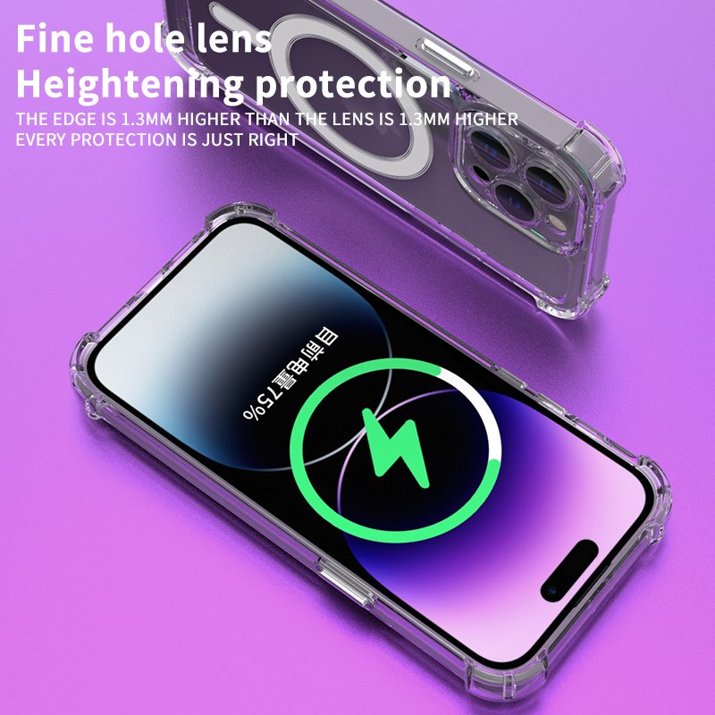 Original Quality Transparent Clear TUP Magnetic Wireless Charging Phone Case Shockproof Mobile Phone Case Back C