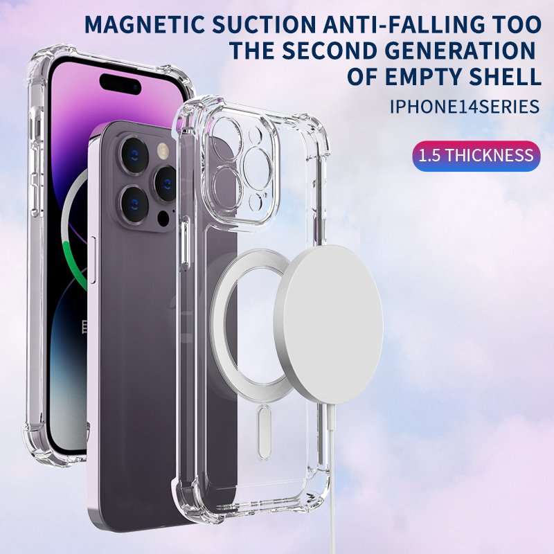 Original Quality Transparent Clear TUP Magnetic Wireless Charging Phone Case Shockproof Mobile Phone Case Back C
