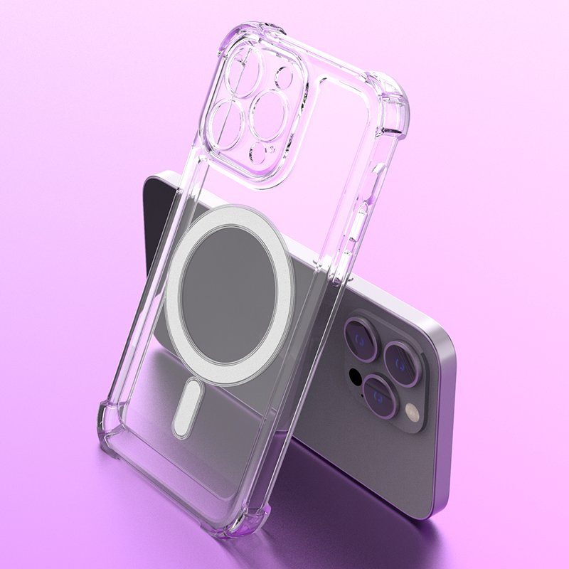 Original Quality Transparent Clear TUP Magnetic Wireless Charging Phone Case Shockproof Mobile Phone Case Back C