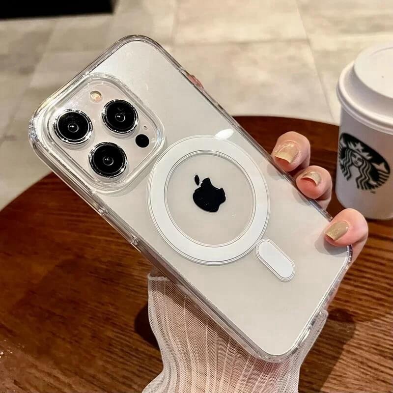 TPU Transparent Luxury Magnetic Mobile Phone Case for iPhone Series Compatible for iPhone 15 Pro Pro Max Shockproof Protection