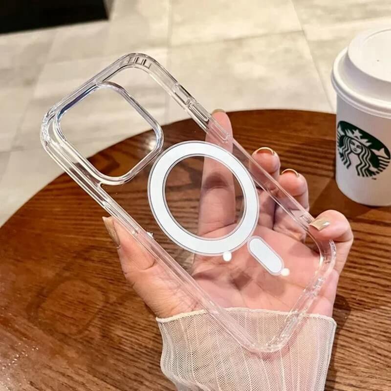 TPU Transparent Luxury Magnetic Mobile Phone Case for iPhone Series Compatible for iPhone 15 Pro Pro Max Shockproof Protection