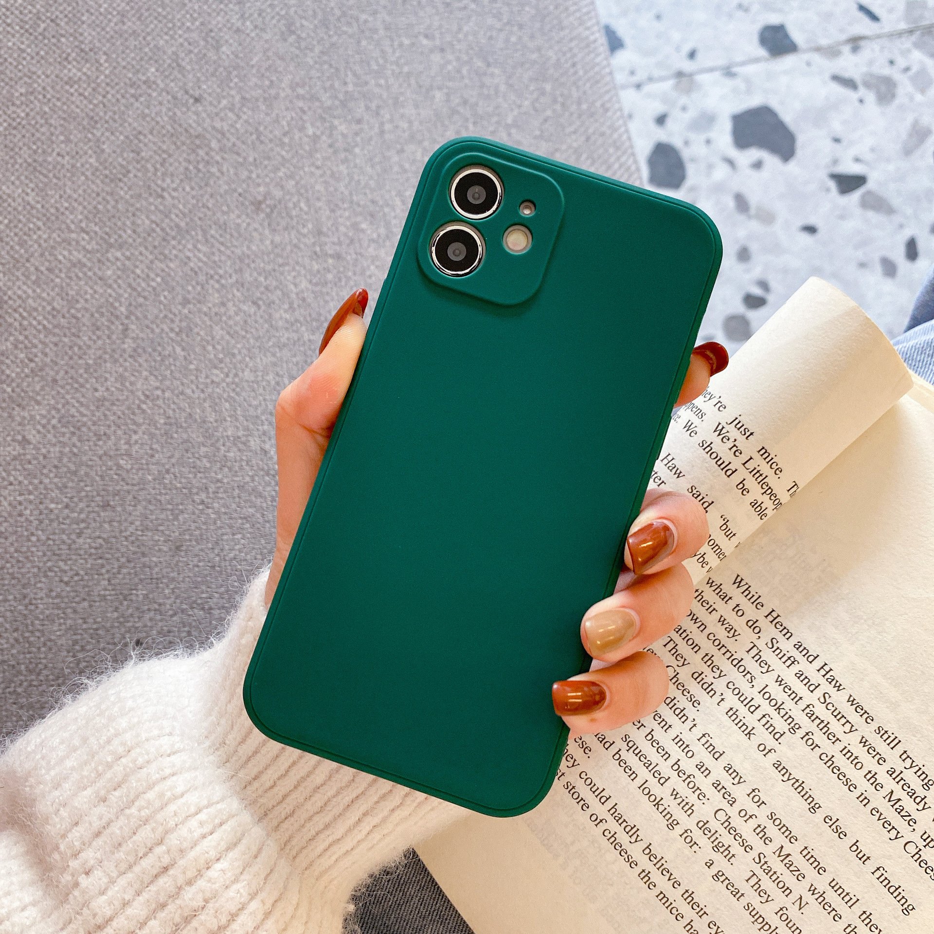 Anti-Fall Solid Color Phone case For Iphone 15 Pro Max Case TPU Soft Shell Fine Hole Full Cover Frosted Mobile Phone Cases