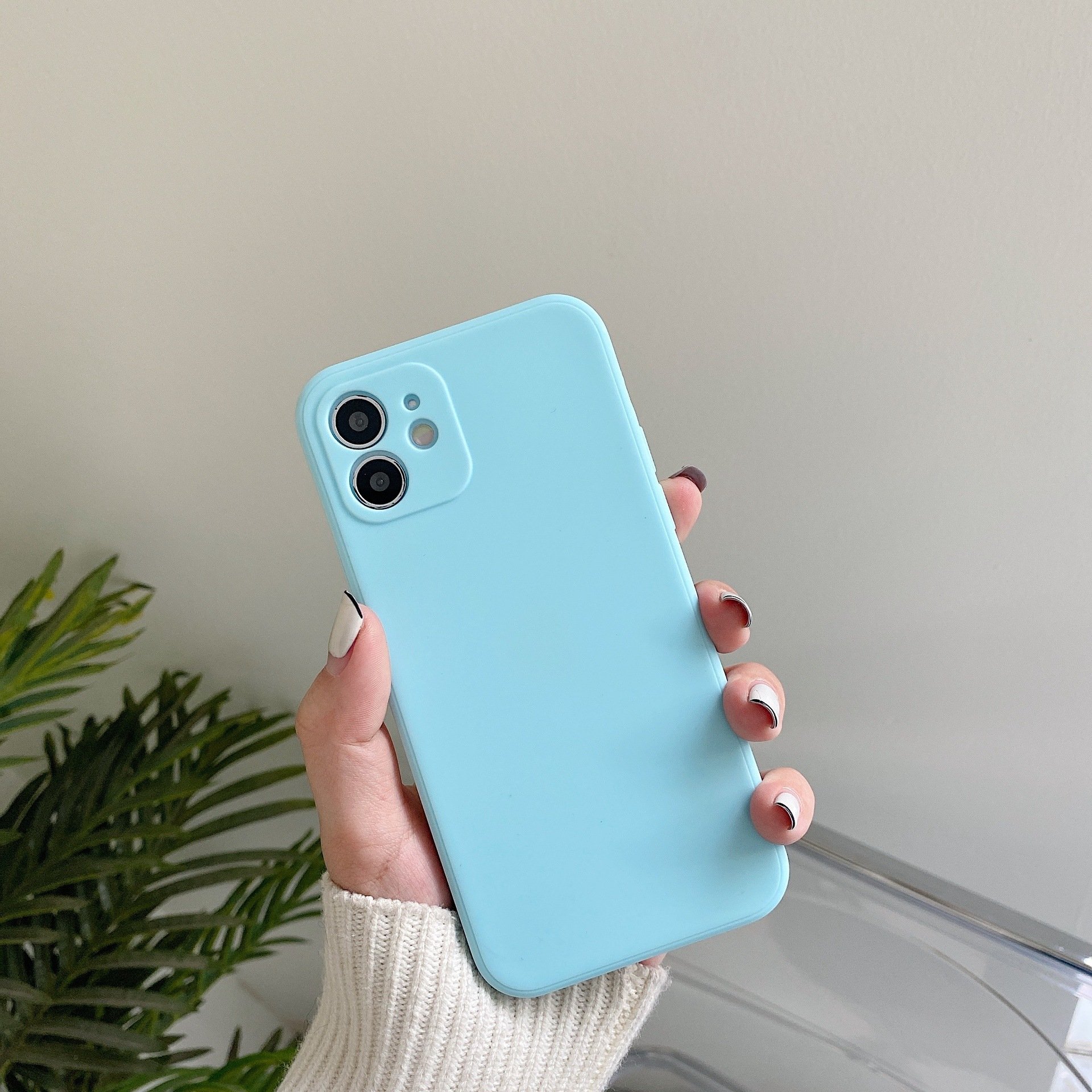 Anti-Fall Solid Color Phone case For Iphone 15 Pro Max Case TPU Soft Shell Fine Hole Full Cover Frosted Mobile Phone Cases
