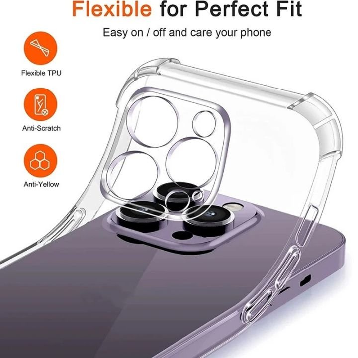 Four Corners Shockproof Airbag Clear Mobile Phone Case For iPhone 15 pro max 14 13 12 11 XS XR Soft Transparent Back Cover