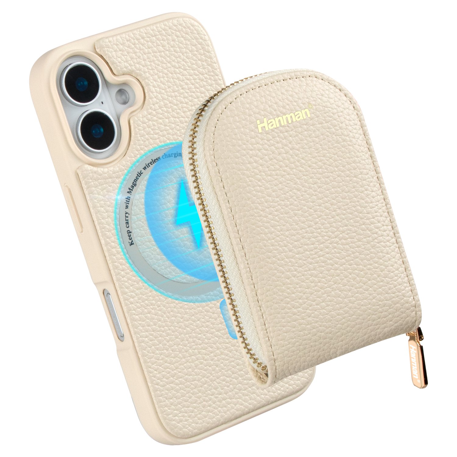 Suitable for iPhone 16 wireless charging magnetic phone case, iPhone 16 Pro Max with detachable backpack mobile phone case