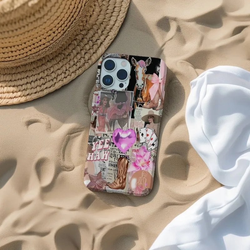 Disco Cowgirl Collage Phone Case For IPHONE 15PRO MAX 14 13 12 11 PRO Plus 15pro Acrylic TPU Two in one Mobile Phone Cases