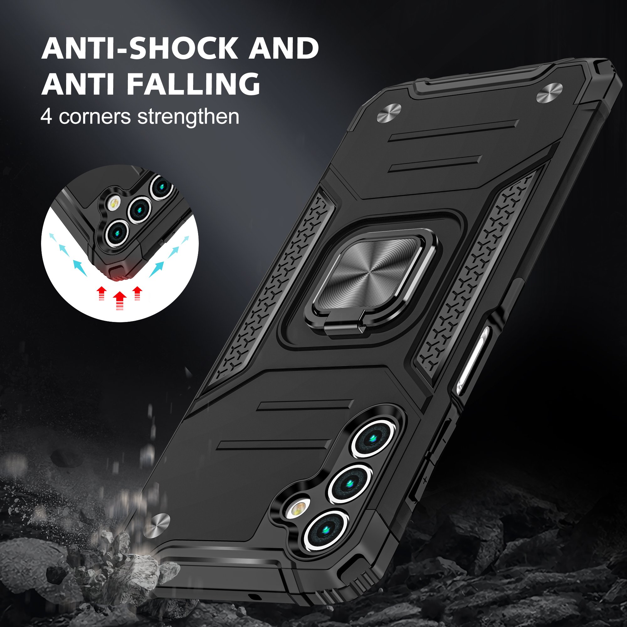 Anti Gravity Armor Ring Phone Case for Samsun Galaxy A23 A53 A34 A25 35 A55protection Back Cover Plain Simple Mobile Phone Cases