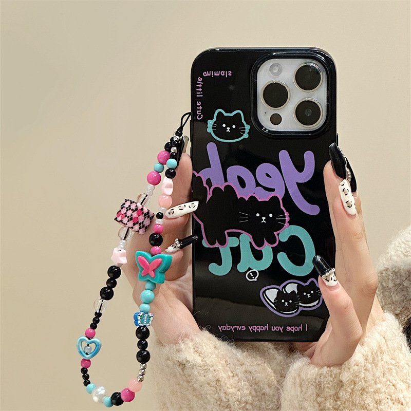 Luxury designs Cartoon Cute Girly Case Wholesale Anti Drop TPU/PC Cell Phone Case With Chain