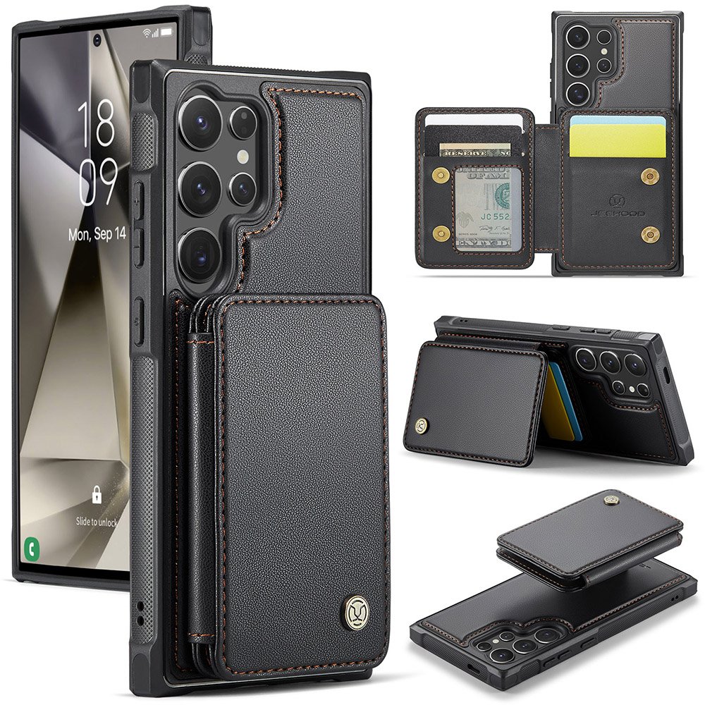 Luxury Retro PU Leather 2 in 1 Magnetic Detachable Wallet Mobile Phone Case for Samsung S24 Ultra