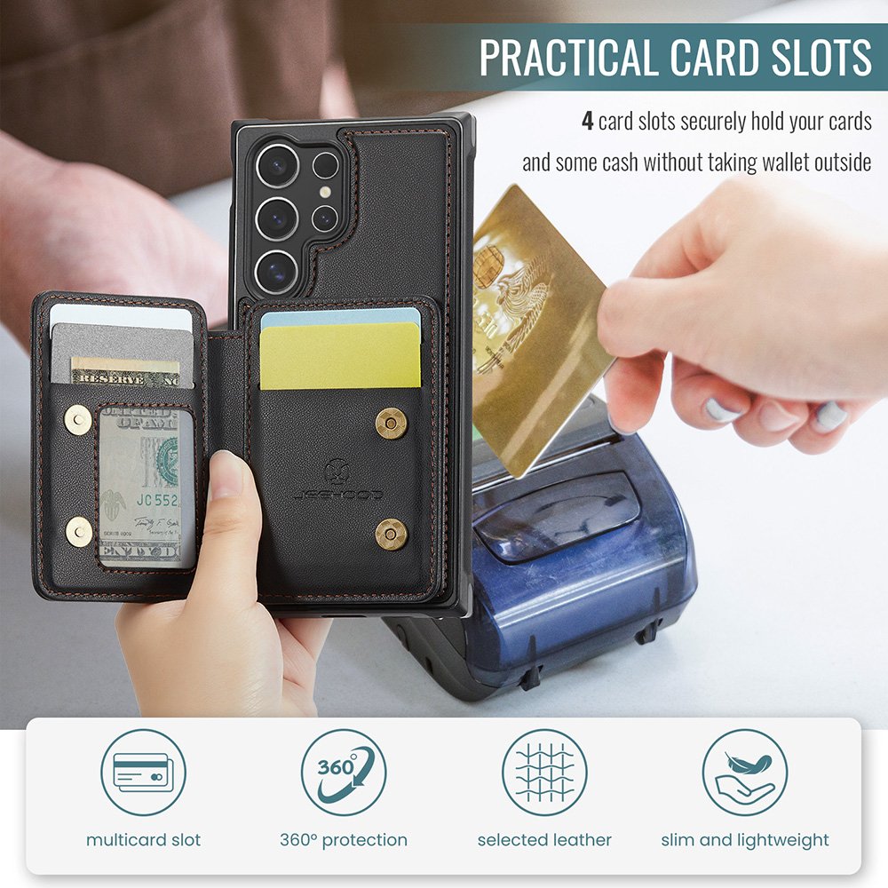 Luxury Retro PU Leather 2 in 1 Magnetic Detachable Wallet Mobile Phone Case for Samsung S24 Ultra