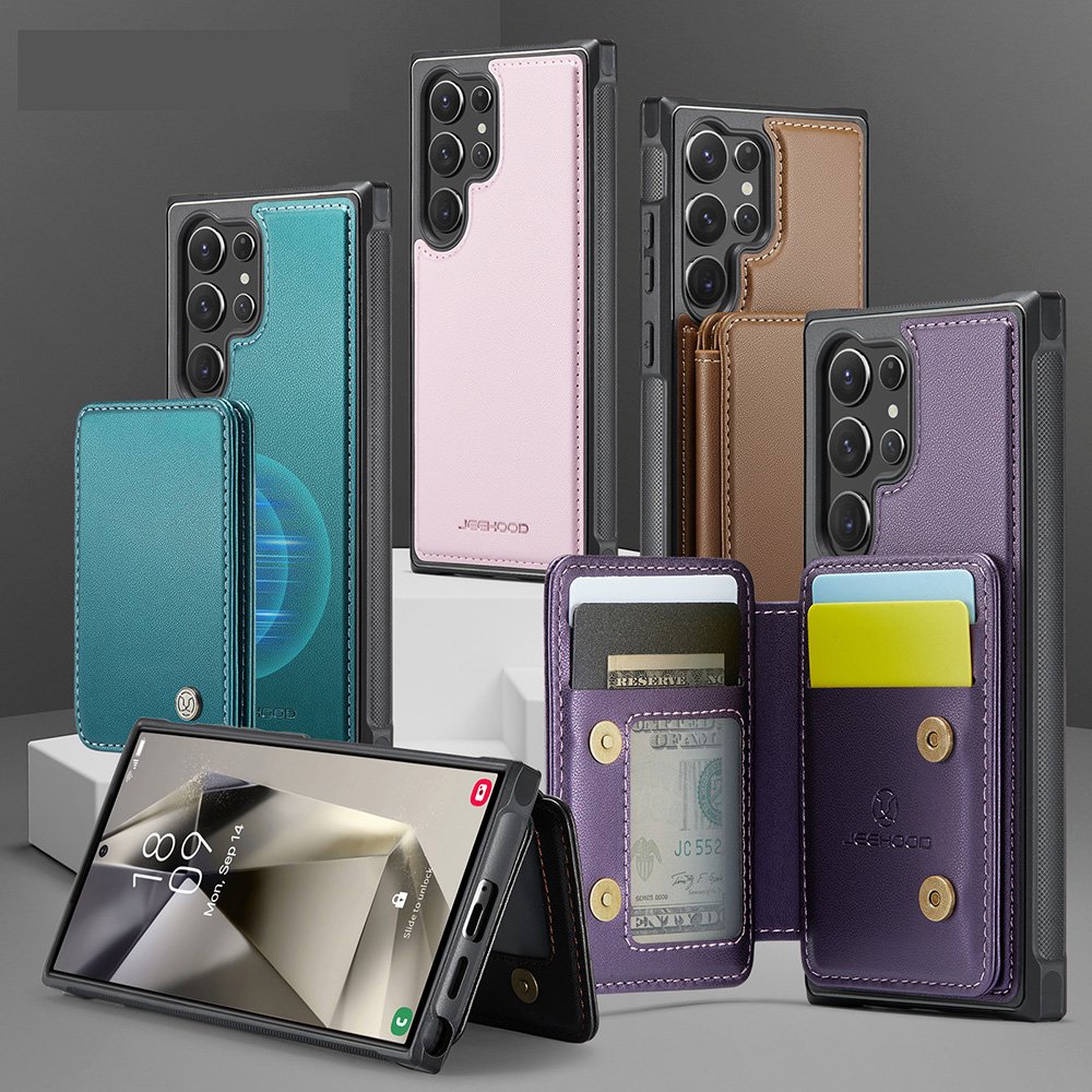 Luxury Retro PU Leather 2 in 1 Magnetic Detachable Wallet Mobile Phone Case for Samsung S24 Ultra