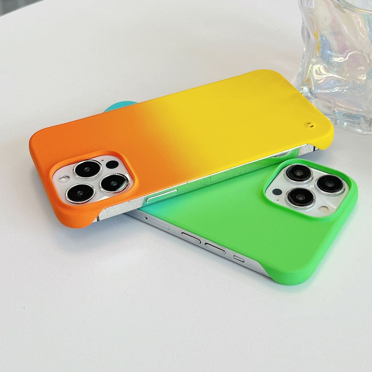 Luxury Clear TPU Phone Case with Gradient Soft Colours High Quality Anti-Fall Feature for iPhone 14 Plus Direct Manufacturer