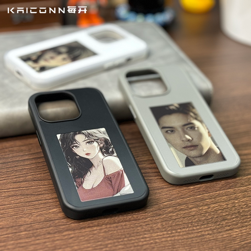 Factory Diy Nfc 4 Color Picture Smart E Ink Screen Display Photo In Mobile Phone Shell Case Cover For Iphone 11 12 13 14 15 Pro