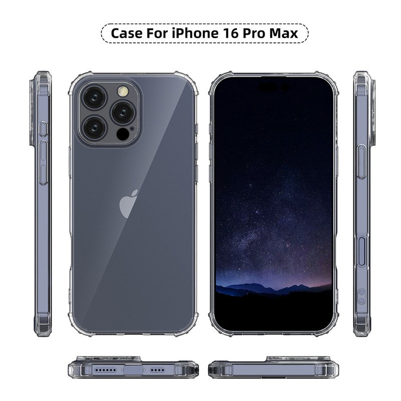 Ultra-Thin Transparent Anti-scratch PM Clear Soft TPU Phone Back Cover for iPhone 16 15 14 Samsung Mobile Cases