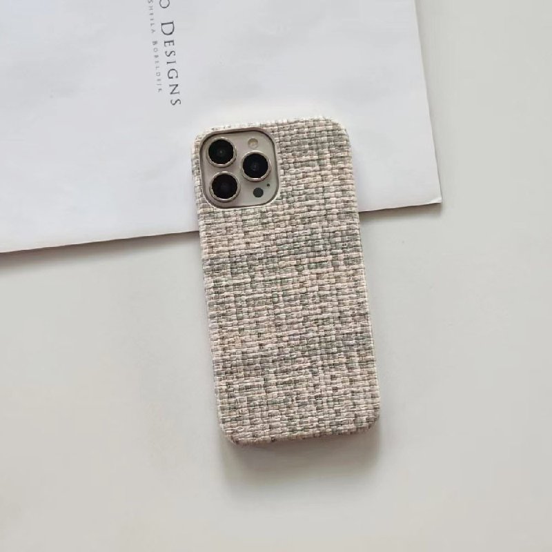2023 Straw Mat Pattern With Oil Edge PC+Leather Phone Case For Iphone 14 Plus 13 12 11 Pro Max X XR XSMAX 7 8 Plus