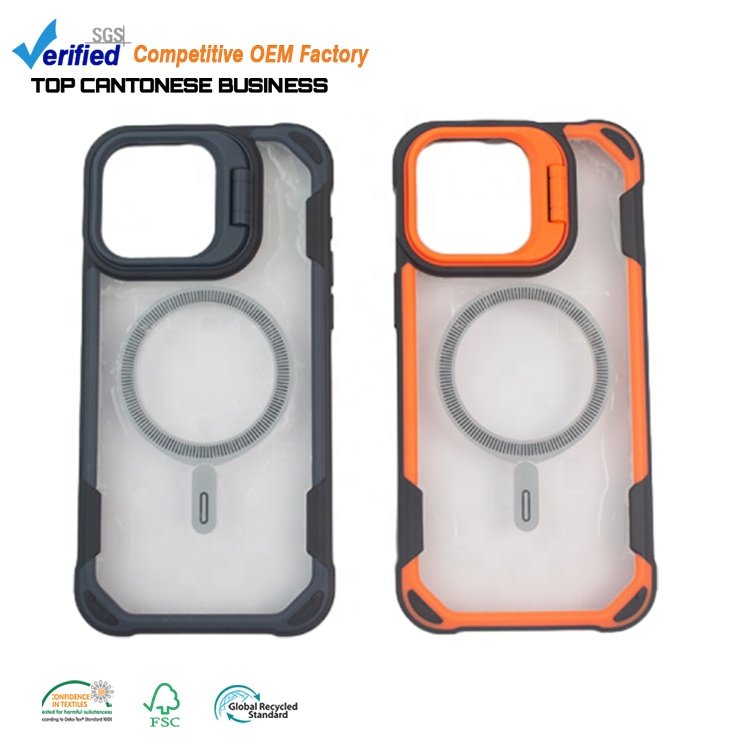 Transparent Cover supplier custom Magnetic Camera Holder Magnet Assurance Mobile Phone Case for iPhone 16