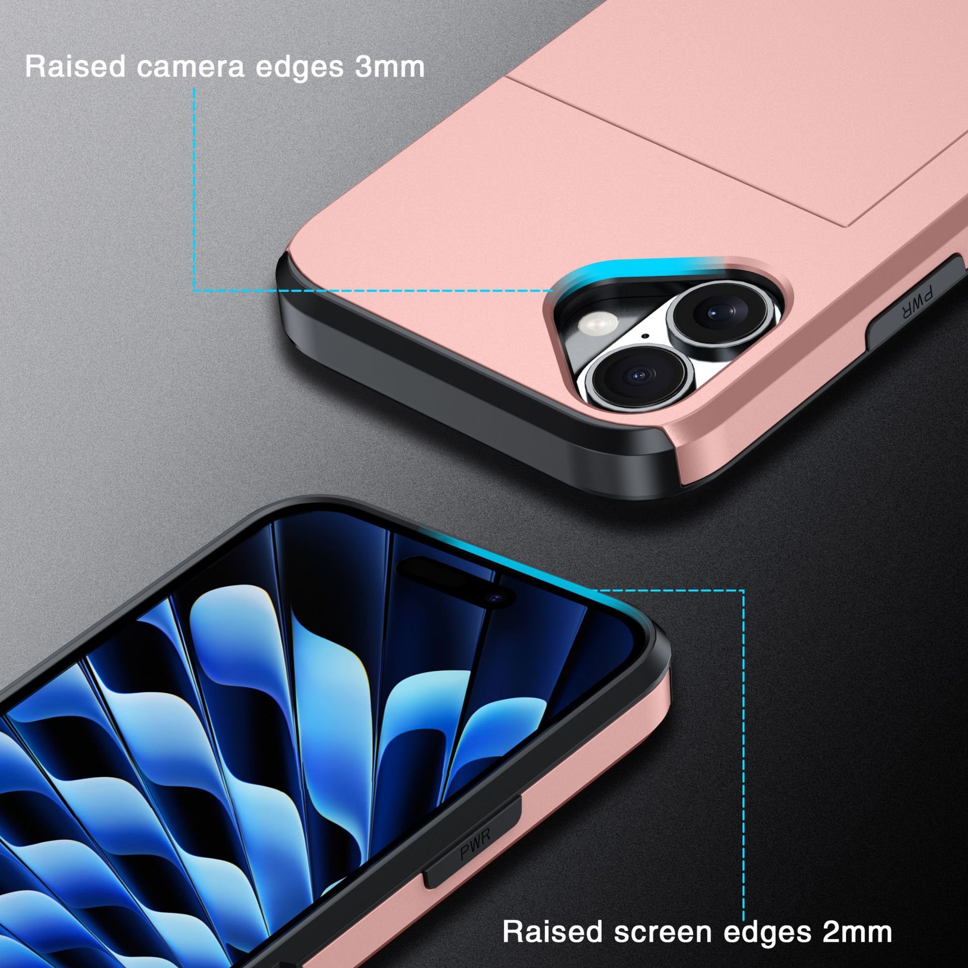 For iPhone 16 Plus Mobile Phone Case Slip Back Cover Collect Card Cellphone Back Case For iPhone 16 Pro Luxury Phone bag