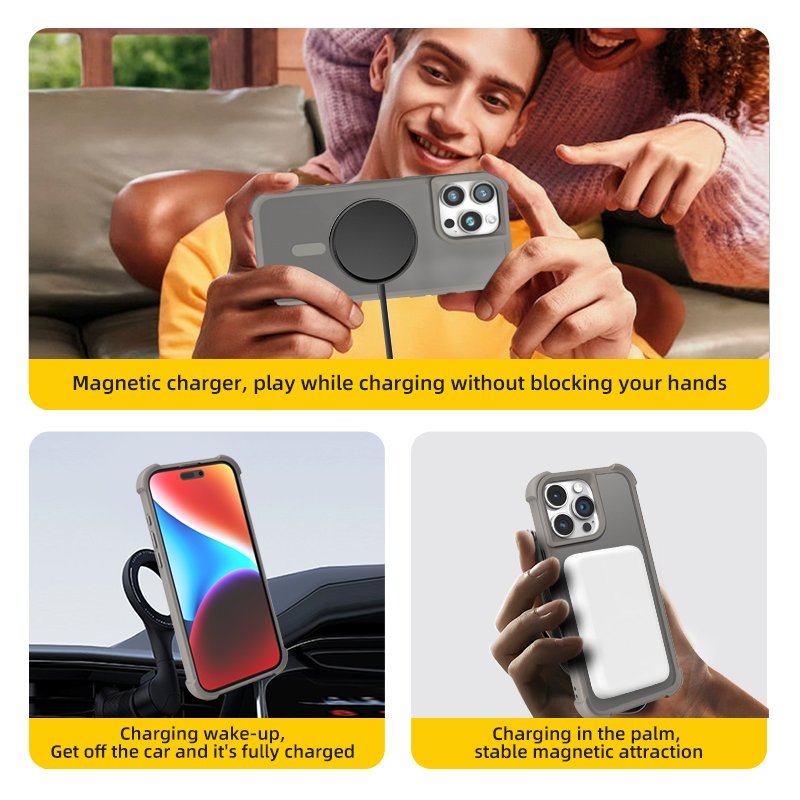 Phone Case For IPhone 15 16 Pro Max Magnetic Wireless Charge Custom Translucence Mobile Cover For IPhone 15 16 Pro