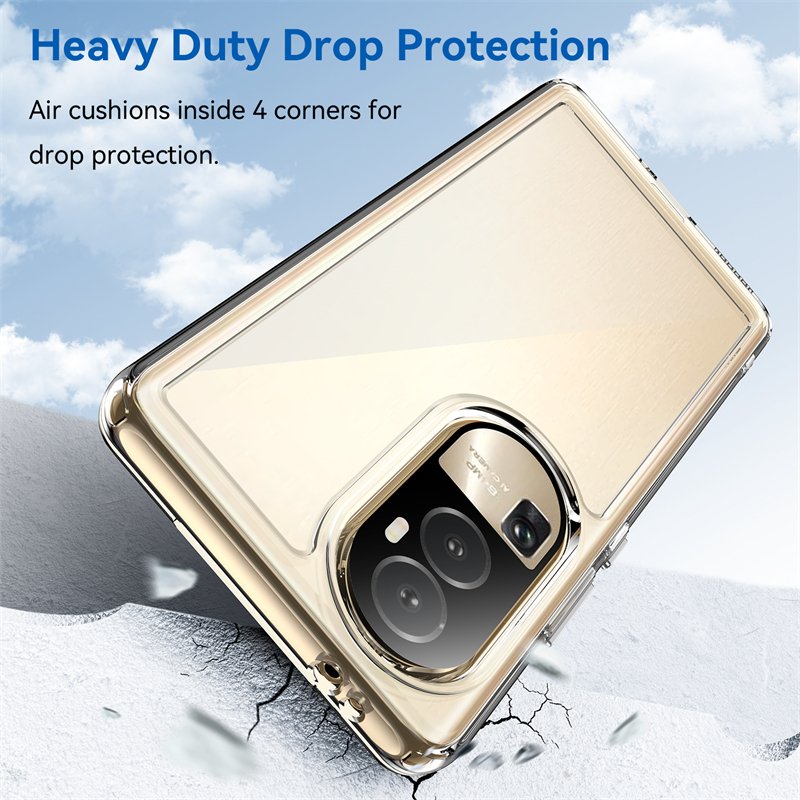 Transparent Case For OPPO Reno 10 11F Realme C65 12 Pro + High Quality TPU PC Hard Mobile Phone Case Cover For For OPPO A60 4G