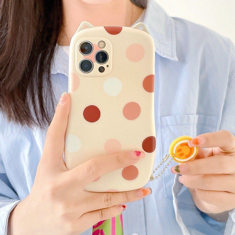 Cute Ear Wave Point Soft Silicon Phone Case for iphone 12 11 7 8 Plus