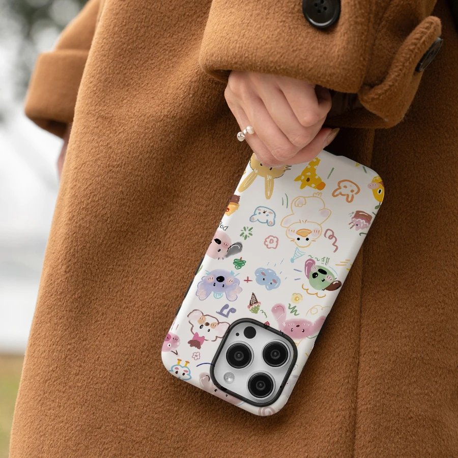 Many Animals Cartoon Cute Phone Case for IPHONE 15PRO MAX 14 13 12 11 PRO Plus 15pro Acrylic TPU Two in One Mobile Phone Cases