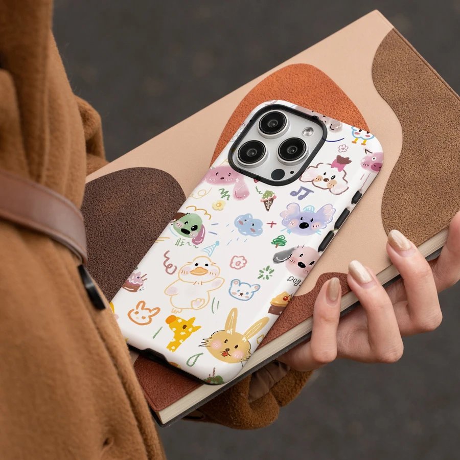 Many Animals Cartoon Cute Phone Case for IPHONE 15PRO MAX 14 13 12 11 PRO Plus 15pro Acrylic TPU Two in One Mobile Phone Cases