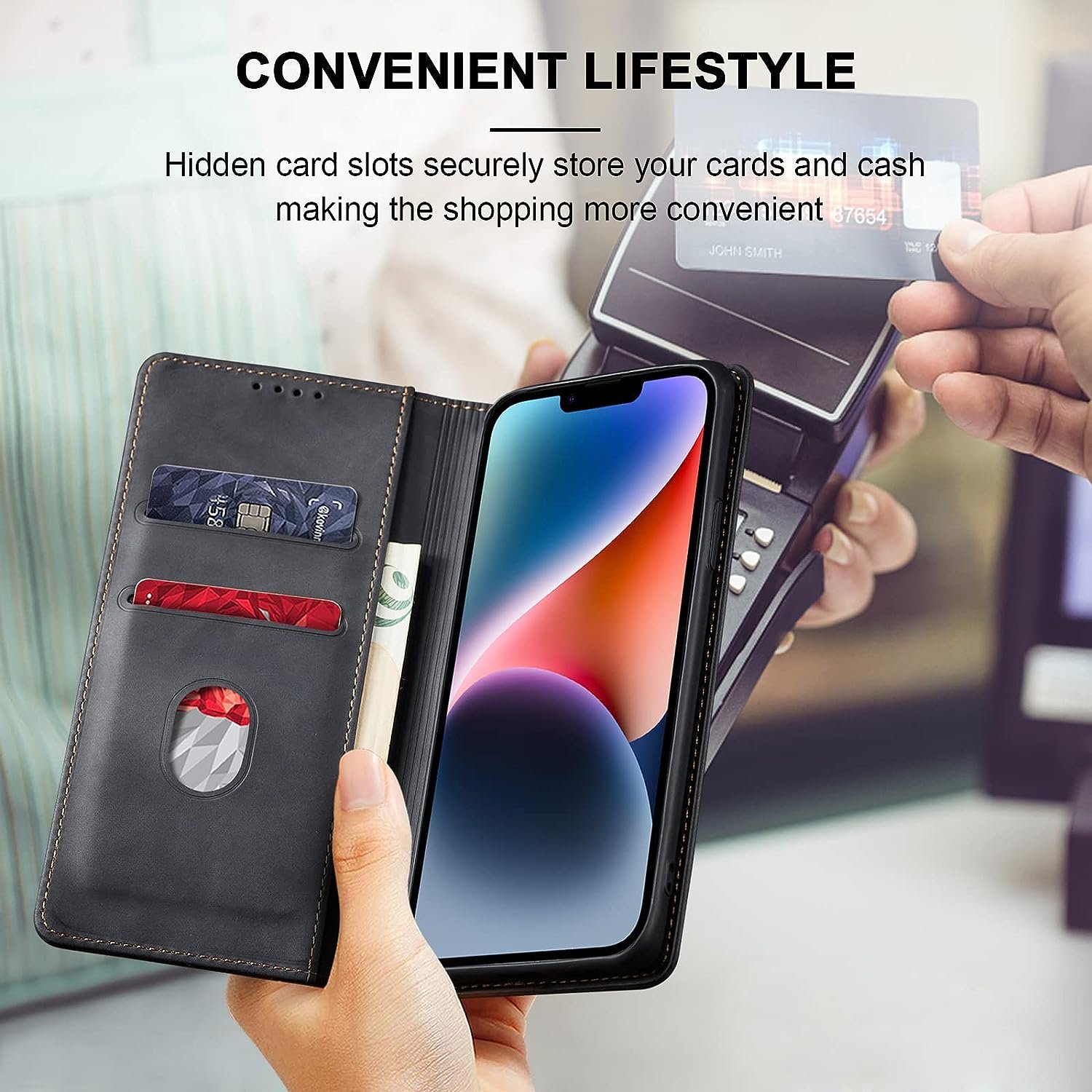Magnetic Men Women Leather Wallets Mobile Phone Cases For iPhone 16 15 14 13 Pro Max Kickstand Full Protection Shockproof Cover