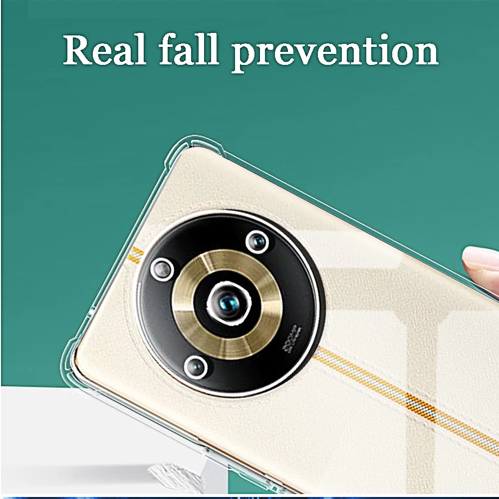 Shockproof Transparent Phone Case for Realme 12 Lite Pro C51s C60 C61 C63 GT 6T Safety Back Tpu Covers Anti-Scratch Protector
