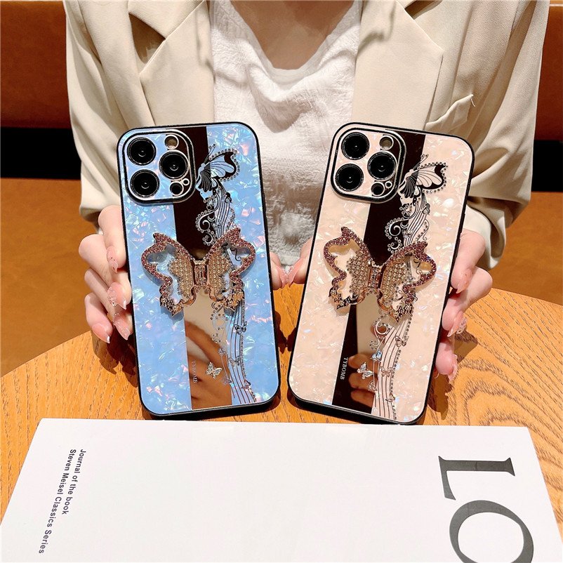 Mobile Phone Case For 14 13 Mini Pro 12 11 Women Luxury Phone Cover With Stand