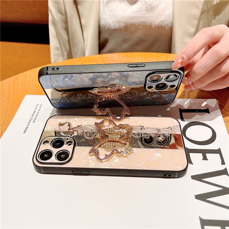 Mobile Phone Case For 14 13 Mini Pro 12 11 Women Luxury Phone Cover With Stand