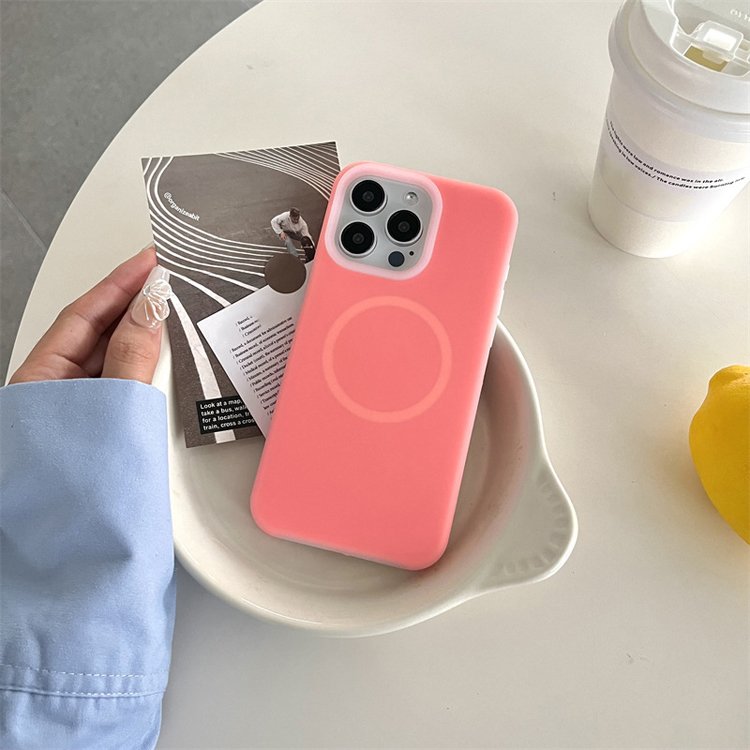 Dual Layer Colors Liquid Silicone Wireless Charging Magnetic Phone Case For iPhone 16 15 Pro Max 14 13 12 11