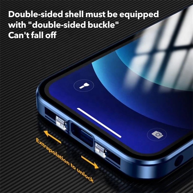 360 Full Protection Anti Peeping Privacy Double Sided Tempered Glass Metal Bumper Magnetic Case For iPhone 11 12 14 Pro Max plus