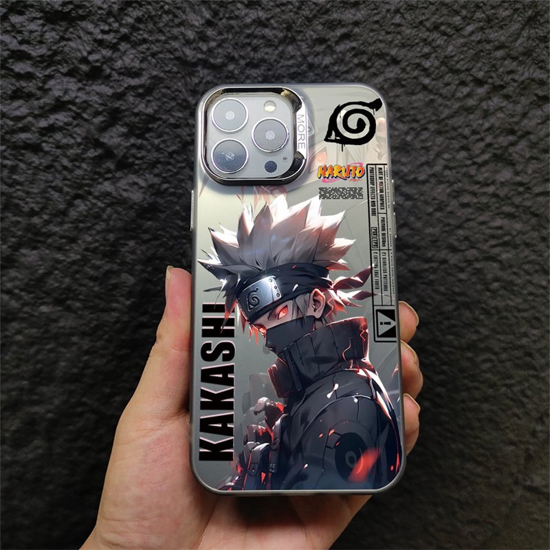 Anime Uzumaki Narutos Demon Slayer Mobile Phone Case Electroplating Camera Protective Case for iPhone 14 15 pro max