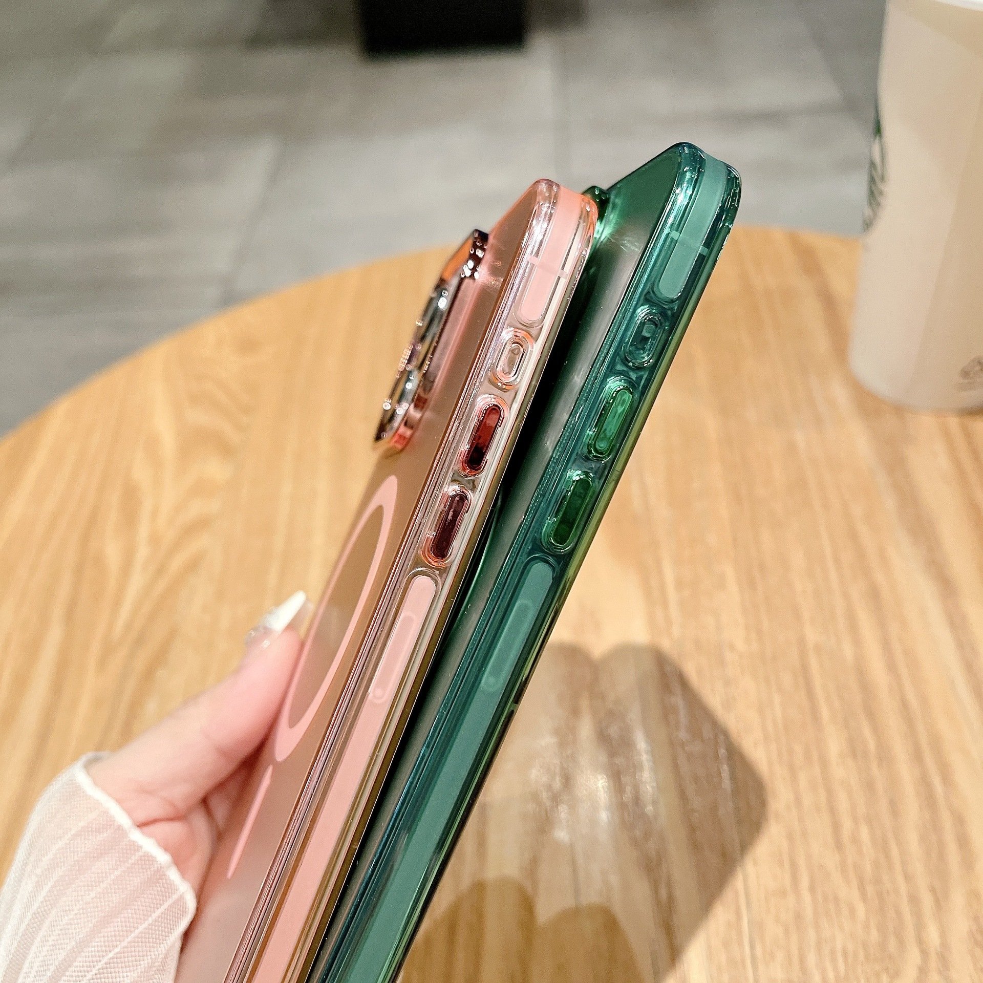 Electroplating Magnetic Acrylic Matte Clear TPU Wireless Charging Phone Case For IPhone 16 14 15 Pro Max Plus Back Mobile Cover