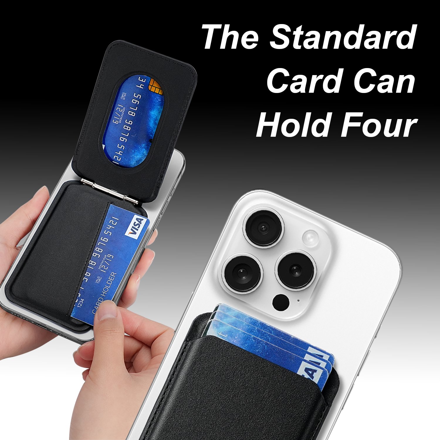 Detachable Safe Card Holder Put 10 Cards Strong Magnet PU Mag Leather Wallet Stand Magnetic Wallet For iPhone