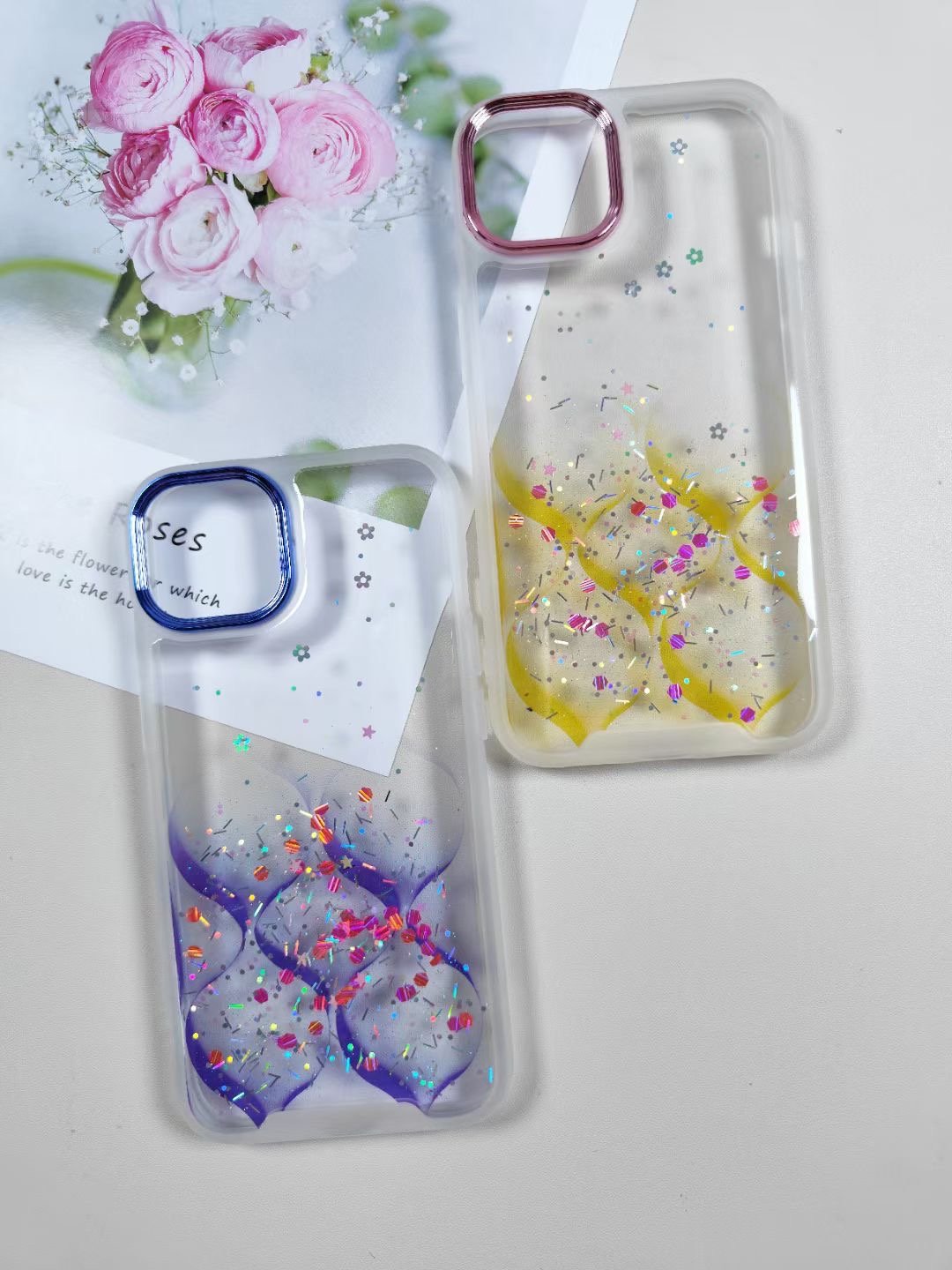 2024 High Quality Clear Soft Phone Case FOR iPhone 16 Pro Max Transparent Dropping Adhesive Plating Protective PC Wallet Cover