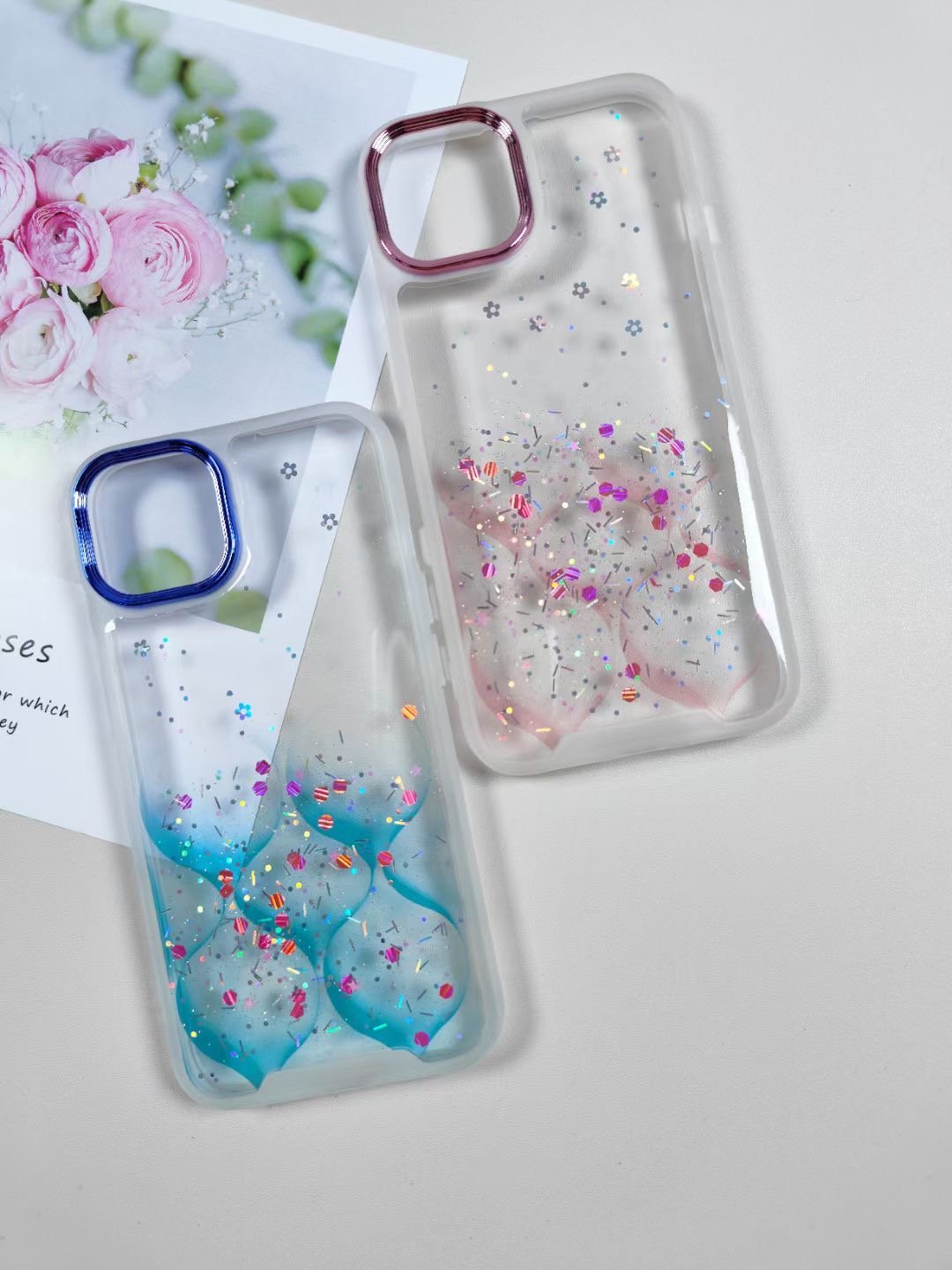 2024 High Quality Clear Soft Phone Case FOR iPhone 16 Pro Max Transparent Dropping Adhesive Plating Protective PC Wallet Cover