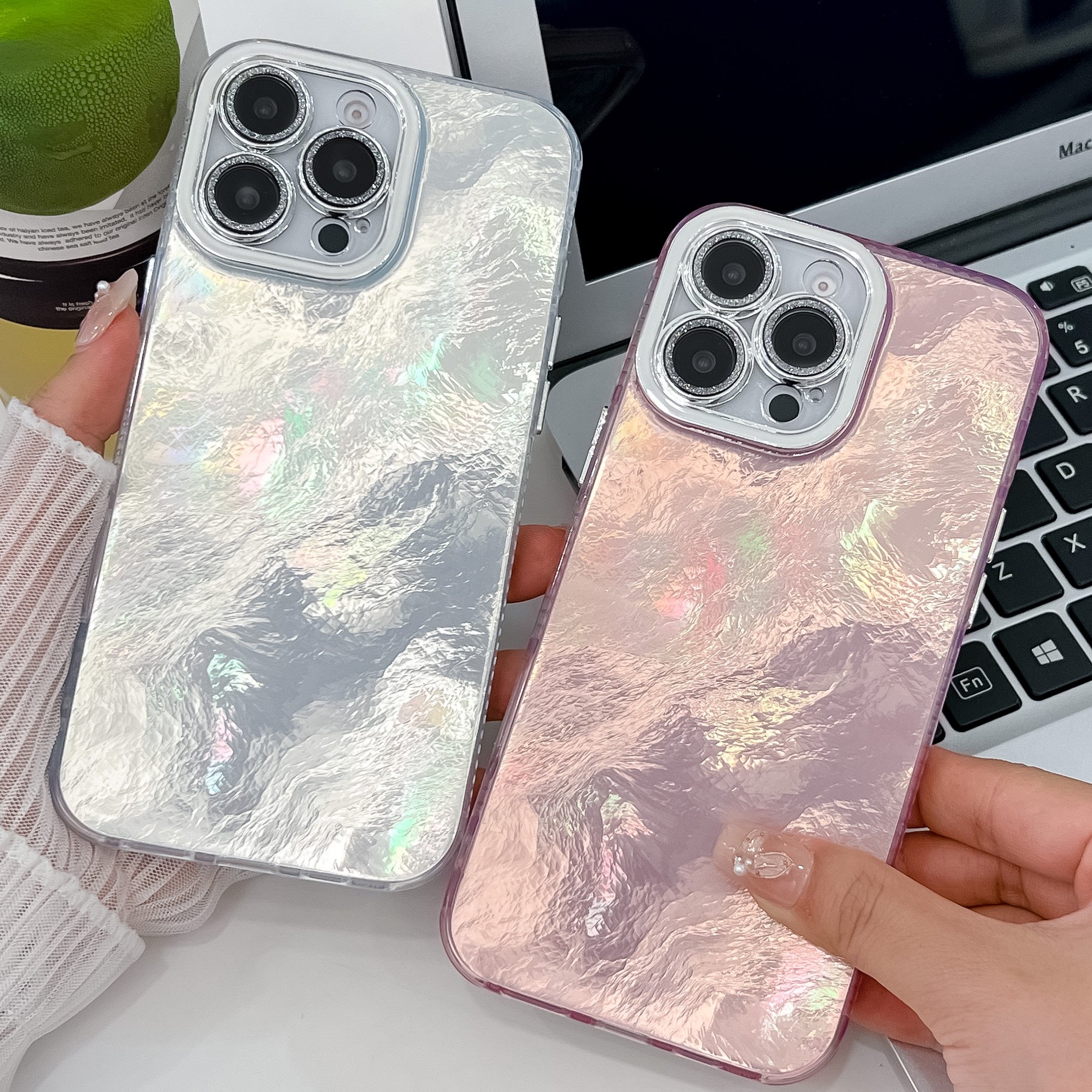 IMD Gradient Laser Mobile Phone Covers for iPhone 16 Case Luxury Silver Color Mobile Phone Case for iPhone 15 Pro 14 Pro Max