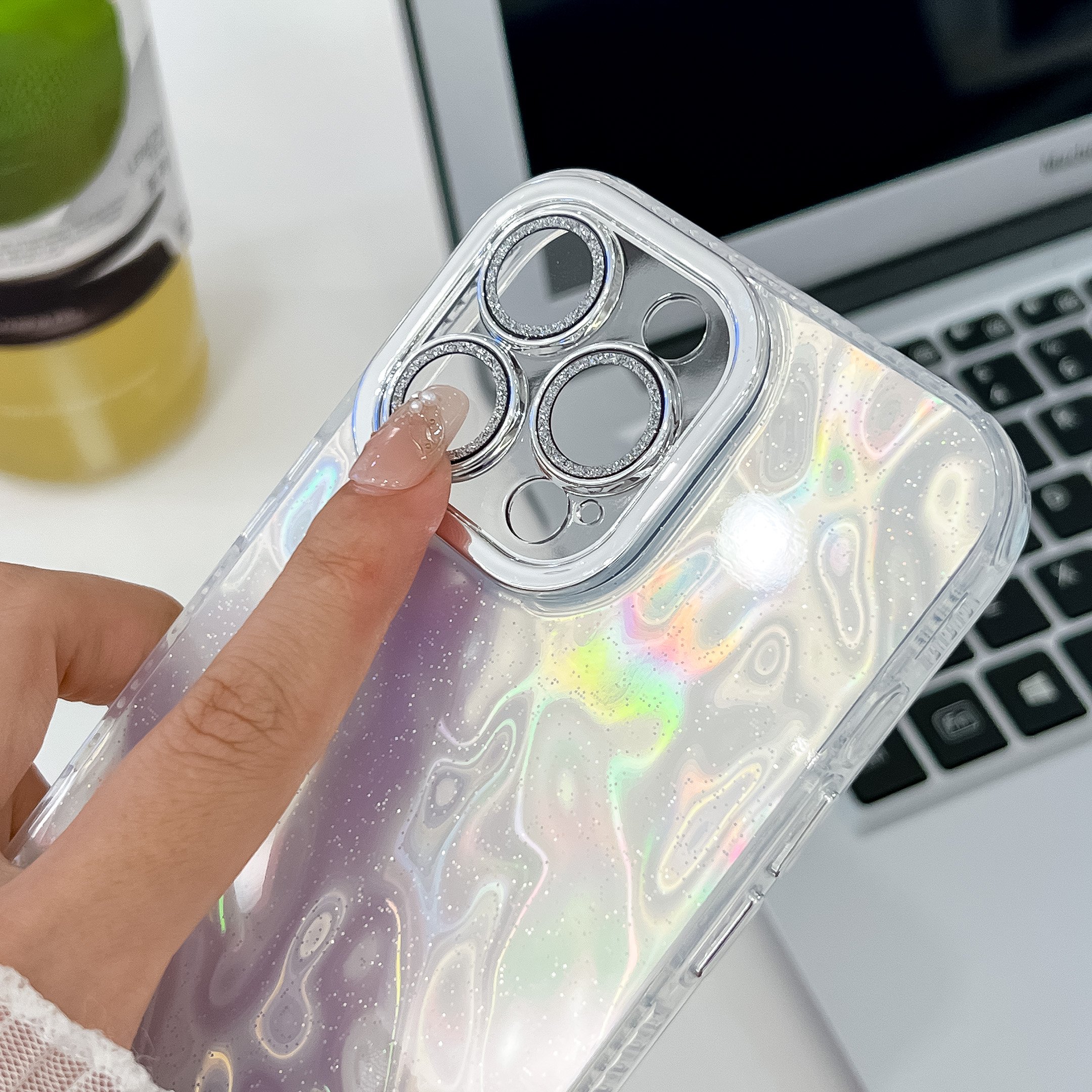 IMD Gradient Laser Mobile Phone Covers for iPhone 16 Case Luxury Silver Color Mobile Phone Case for iPhone 15 Pro 14 Pro Max