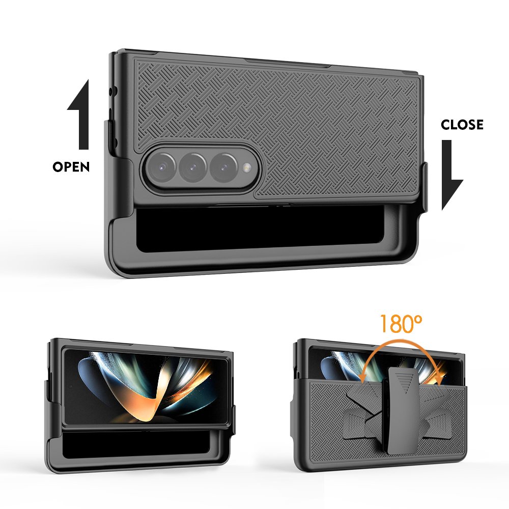 Wholesale New For Samsung Galaxy Z Fold 4 Folding Holster Belt Clip Back Cover Hard PC Shockproof Mobile Phone Case
