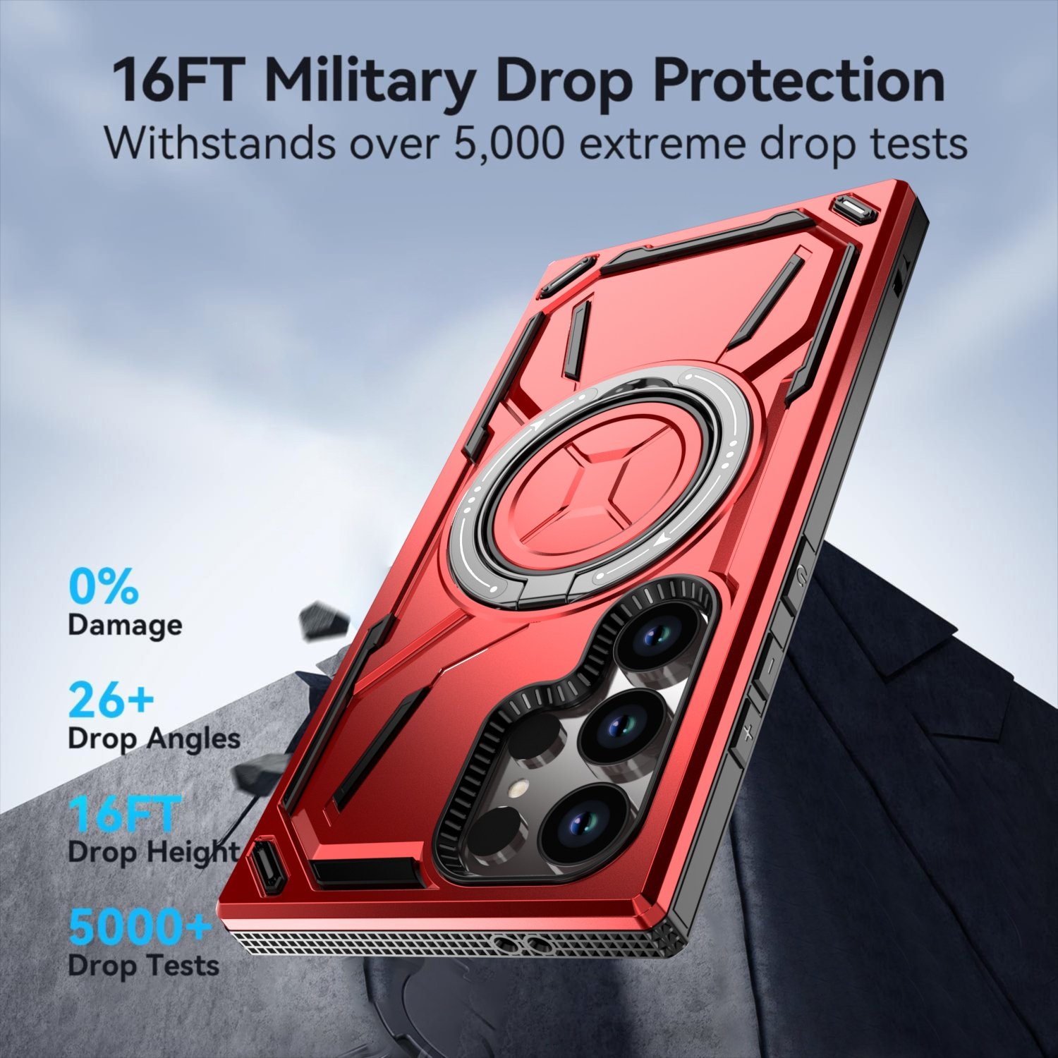 2024 Shockproof Armor Phone Case For Samsung Galaxy S24 S24Ultra S23 A16 A06 A55 A15 With Holder Phone Cover Kickstand Covers