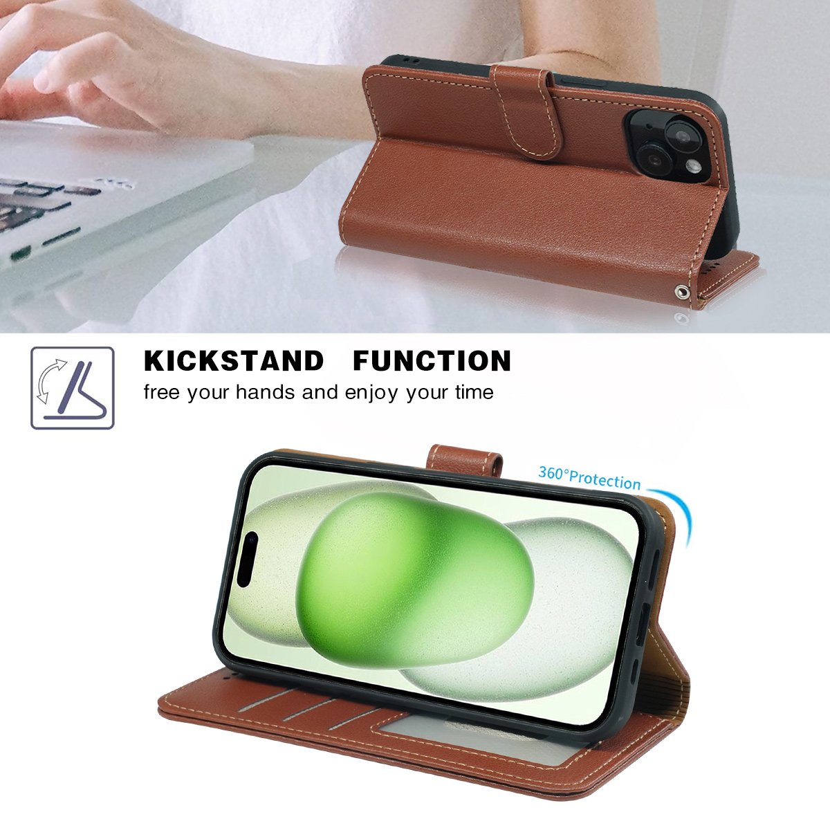 Creative Card Holder RFID Wallet Flip Cover Magnetic Leather Mobile Phone Case For iPhone 15 14 Plus 16 Pro Max Bag