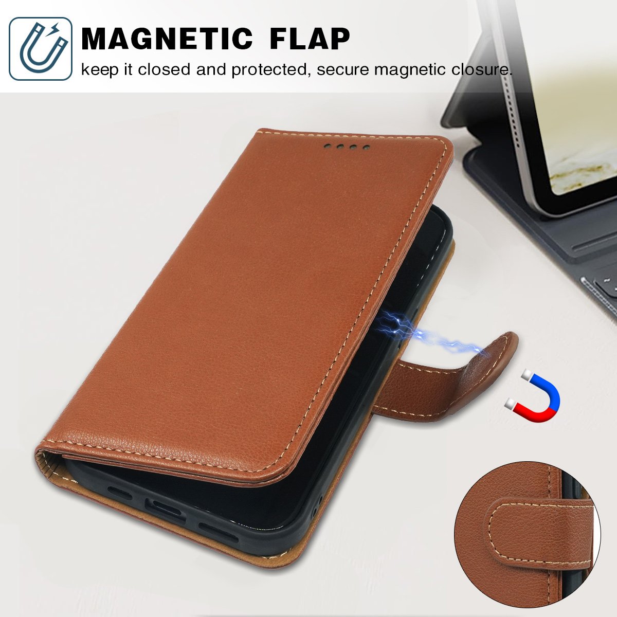Creative Card Holder RFID Wallet Flip Cover Magnetic Leather Mobile Phone Case For iPhone 15 14 Plus 16 Pro Max Bag