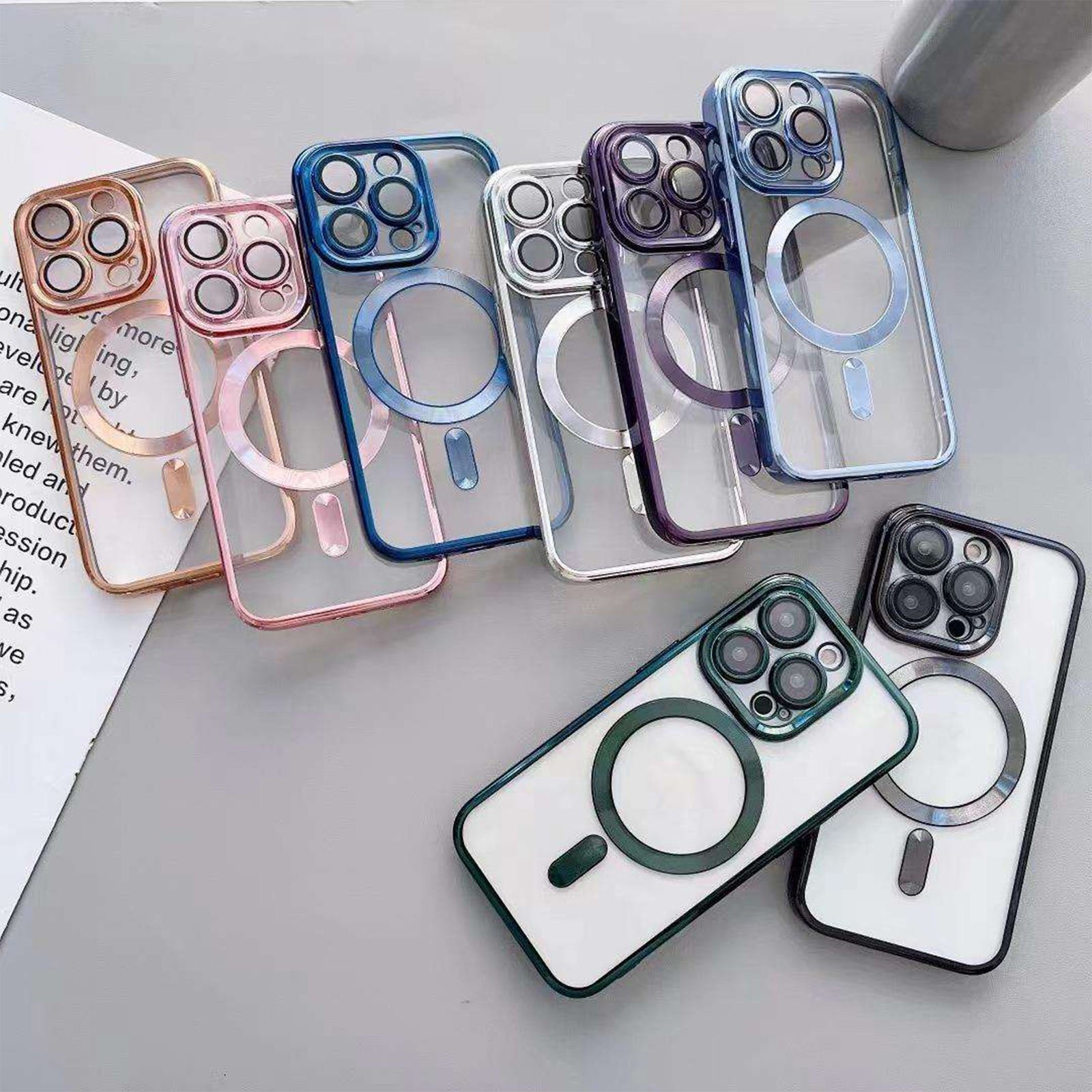 Luxury Magnetic Wireless Charge Phone Case for iPhone 16 15 14 13 11 12 Pro Max Mini Plus XS Max XR X Armor Cover