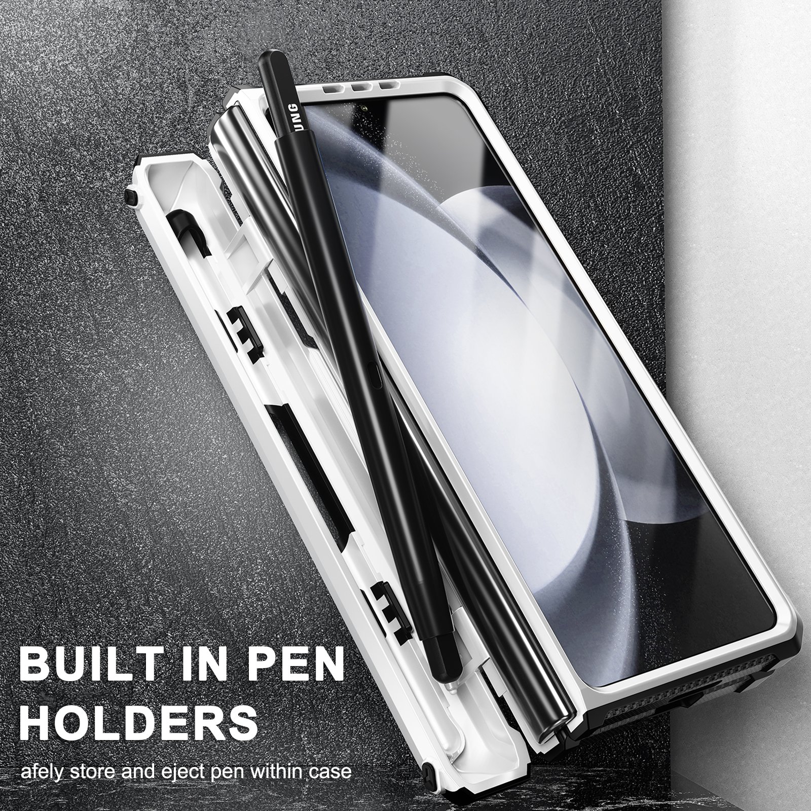New style smart Mobile Phone Cases For Samsung Galaxy Z Fold 5 with pencil holder 7.6inch