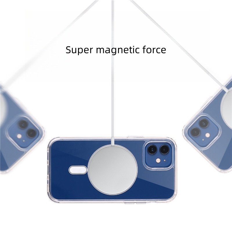 Original Clear For Magnetic Wireless Charging Phone Case For Phone 16 15 14 13 12 pro max plus mini cover