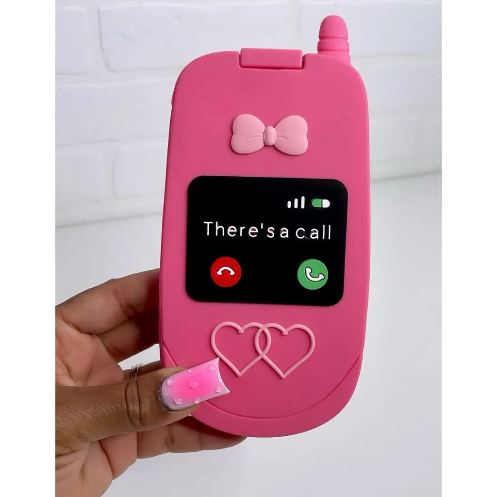 3D Flip phone design Silicone phone case for iphone15 14 promax Cosmetic mirror phone cover for iphone13 pro 12 Cute cases